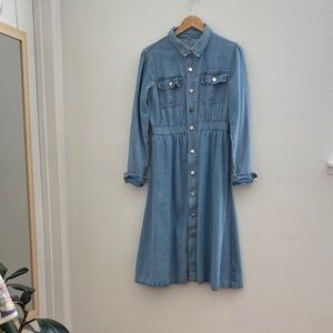 Denim Button-Up Dress small